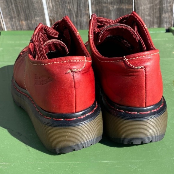 Dr Martens 8651 Red Leather Chunky Platform Oxford Shoes Womens Size 6 UK 37 EU - Picture 6 of 8